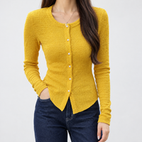 Lanthwaite Textured Cardigan - Yellow