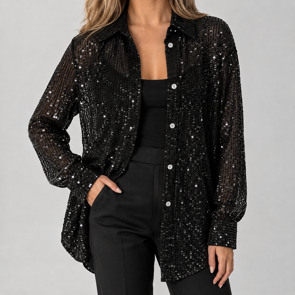 Bradnop Sequin Shirt - Black