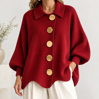 Nettlecombe Collared Cardigan - Red