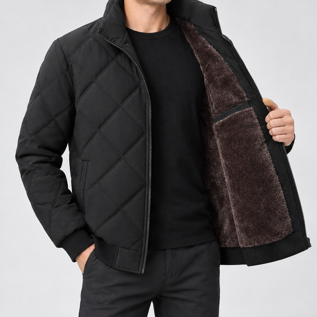 Pegswood Diamond Quilted Jacket - Black