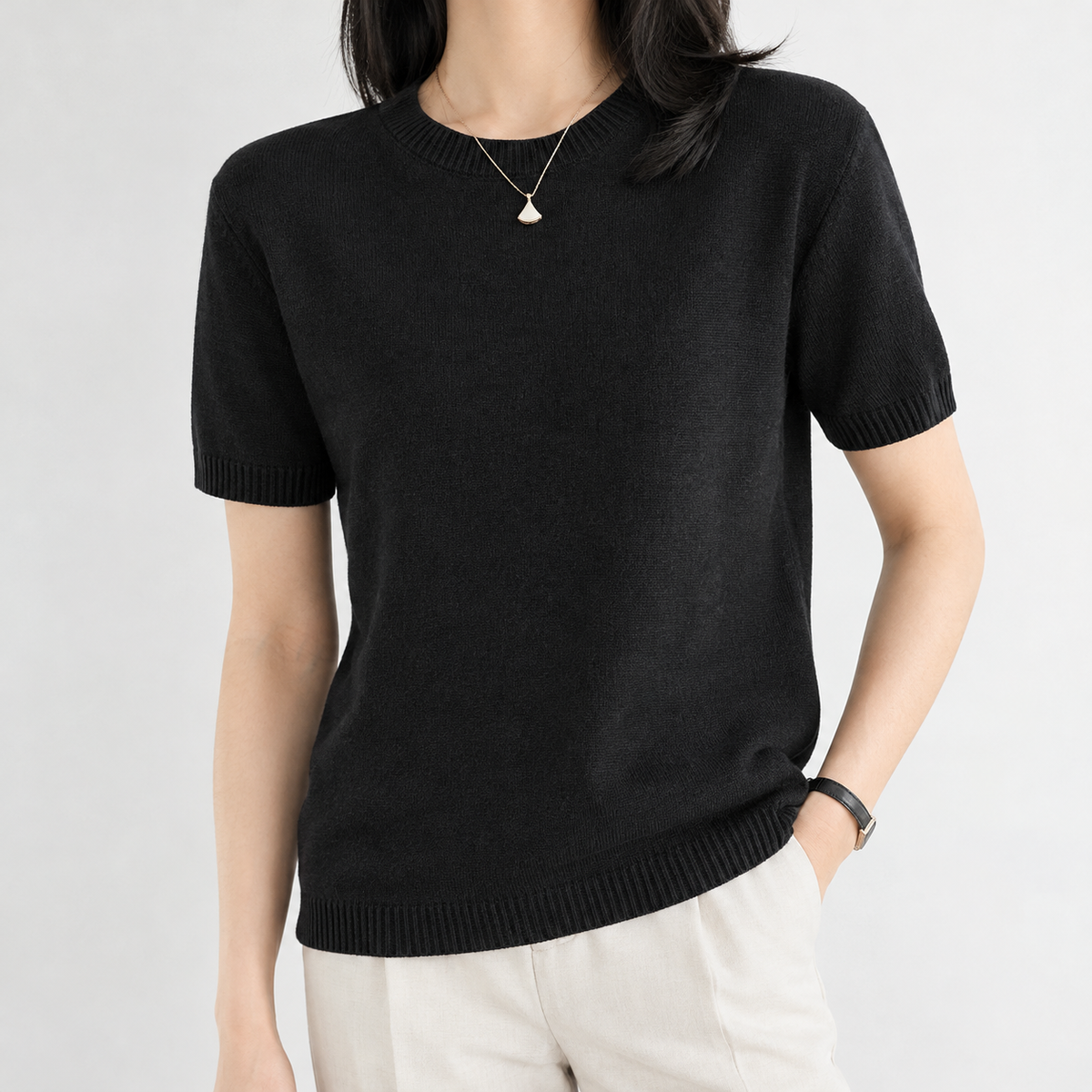 Youlgreave Crewneck Top - Black