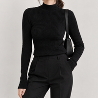 Pilsdon Cashmere Turtleneck Top - Black