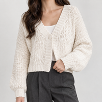 Devoke Chunky Cardigan - White