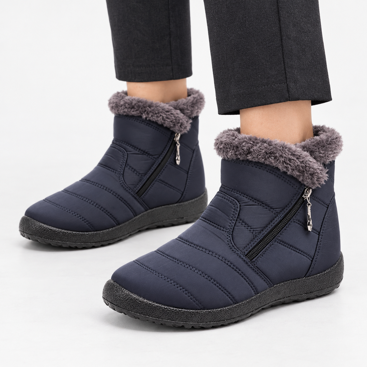 Stainsby Quilted Ankle Boots - Ab-blue
