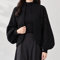 Burnsall Openwork Cardigan - Black