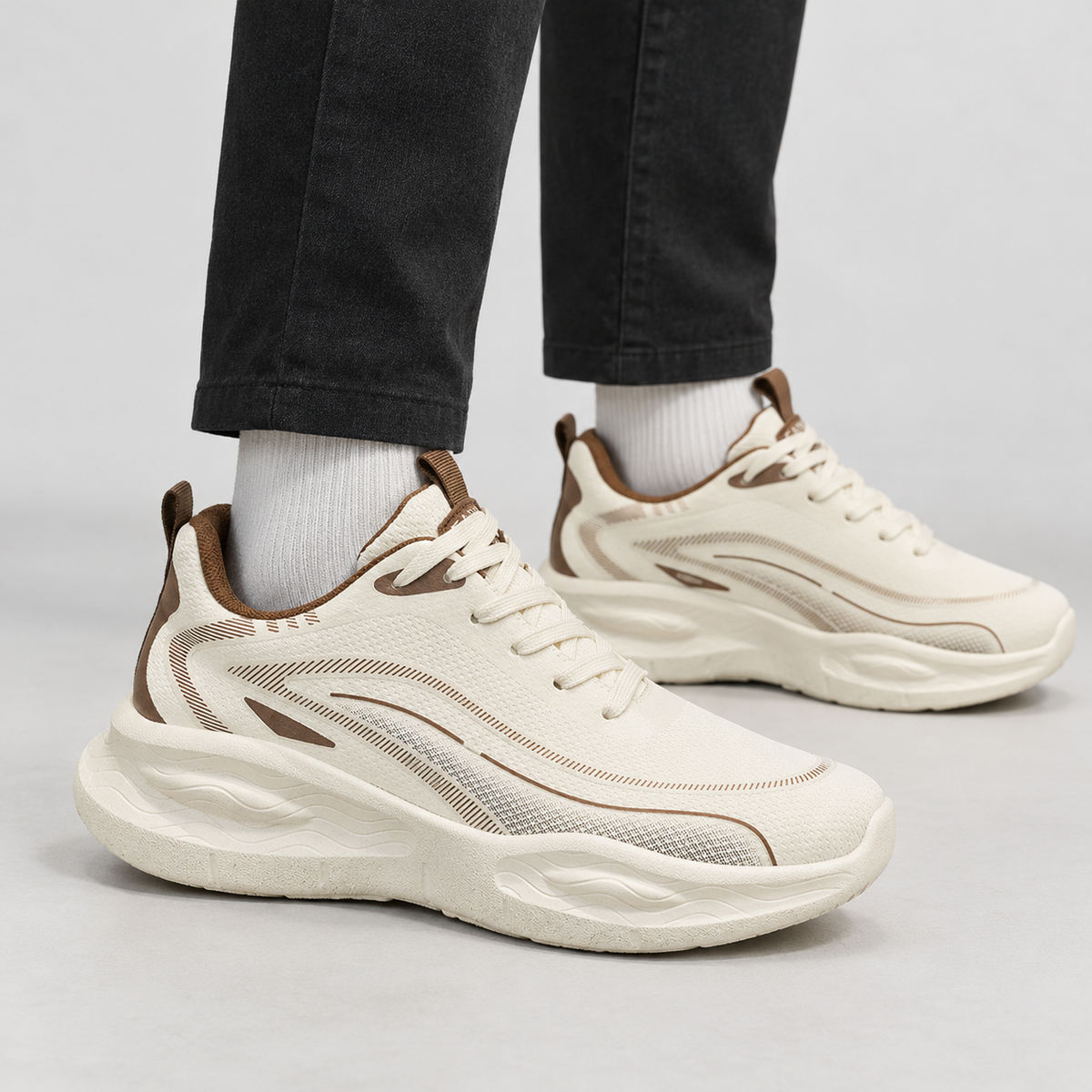 Blawith Chunky Sole Sneakers - Cream Brown
