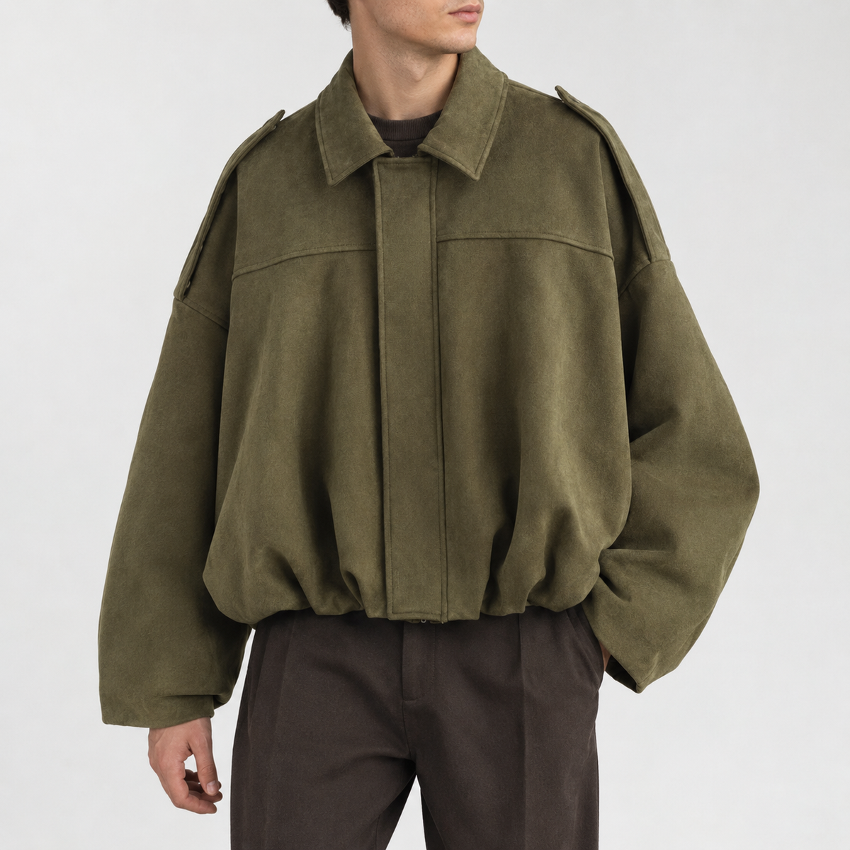 Austin Suede Jacket - Olive Green