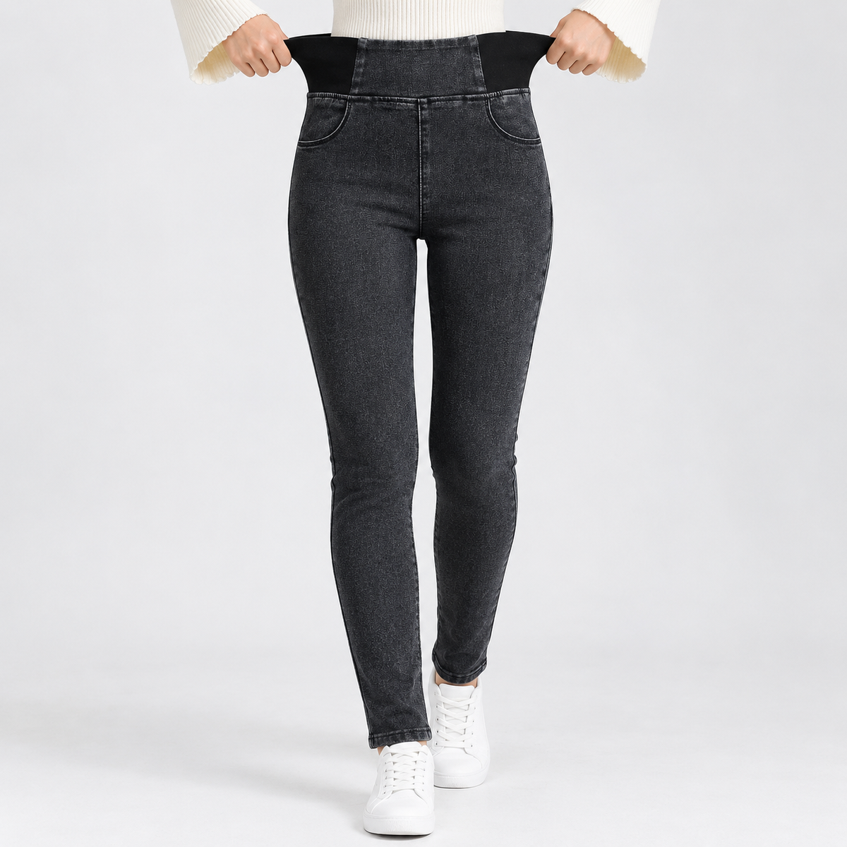 Pascaline Skinny Pants - Black Gray