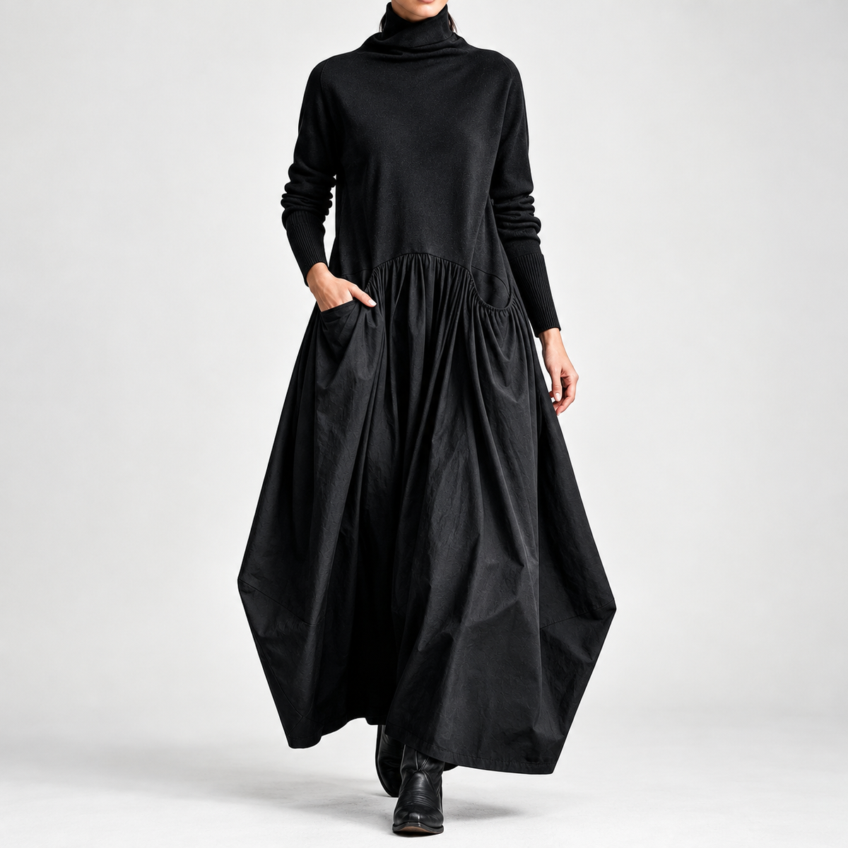 Stamford Balloon Dress - Black