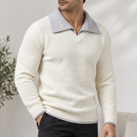 Hawsker Contrast Collar Sweater - Off White