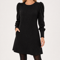 Tintwistle Puff Sleeve Dress - Black