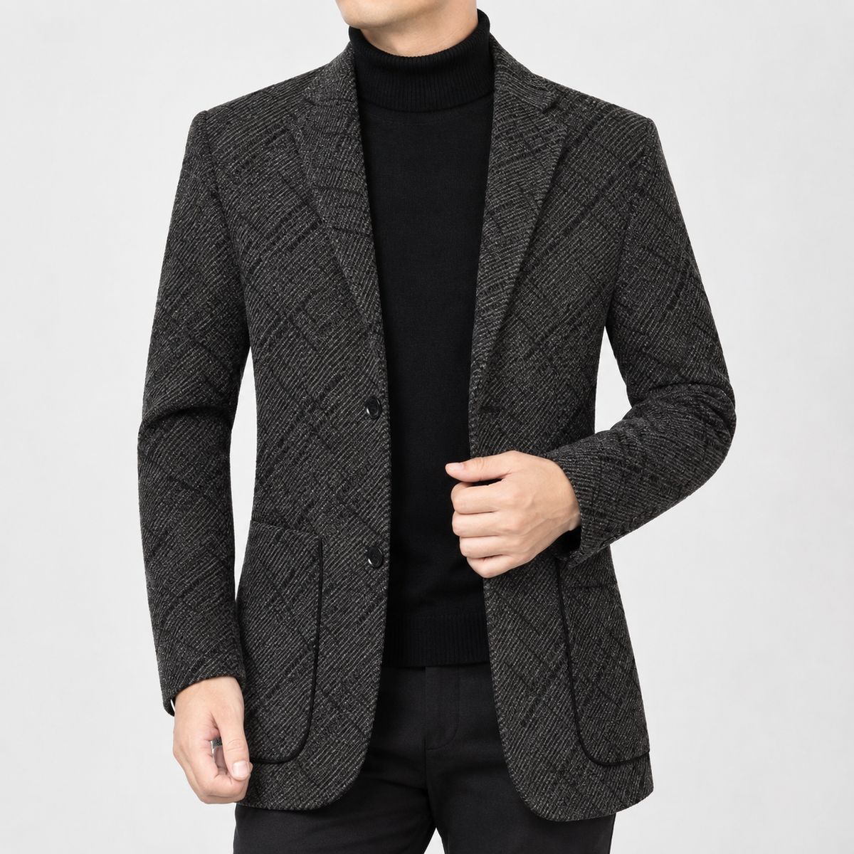 Harlan Textured Jacket - Brown