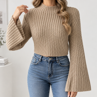 Warmwell Mock Neck Sweater - Khaki