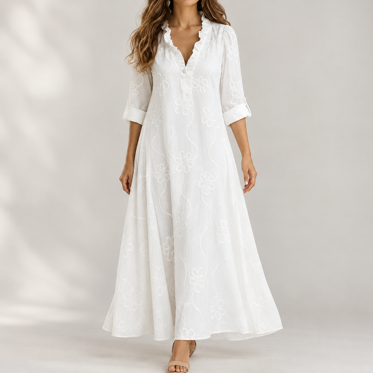 Blakemoor Ruffle Maxi Dress - White