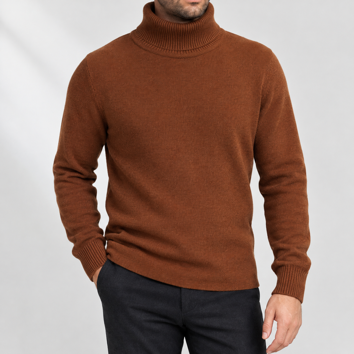 Boleside Turtleneck Sweater - Caramel Brown