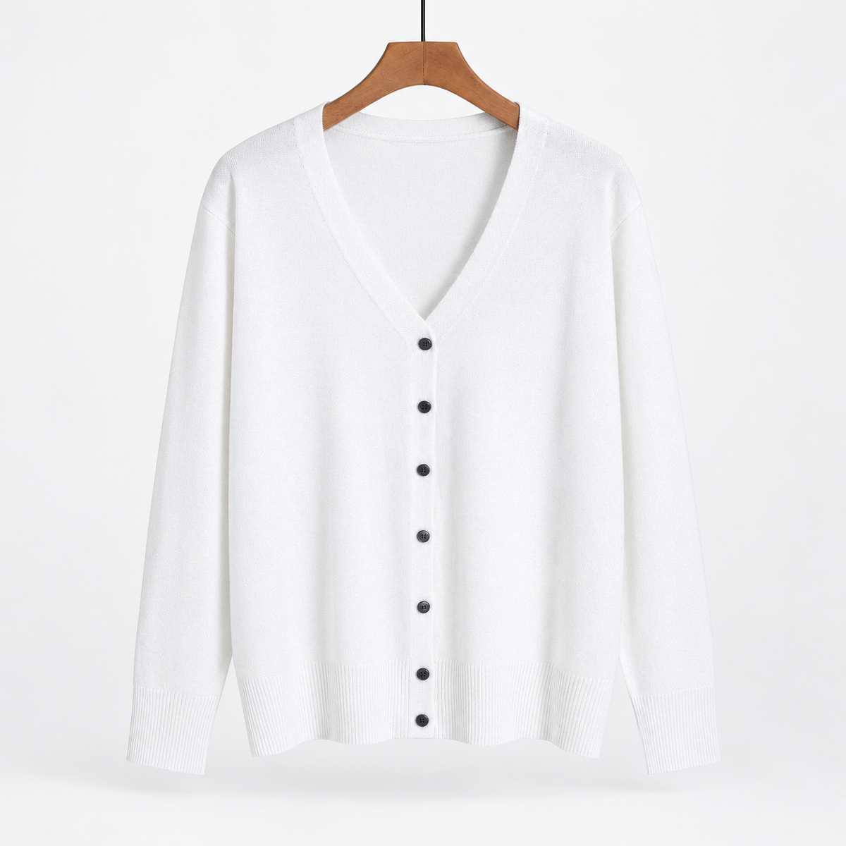 Rampside Button Front Cardigan - White