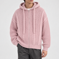 Alverton Cable Knit Hoodie - Pink