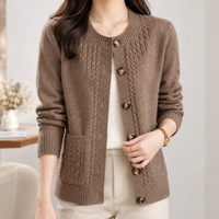 Borrowdale Cable Knit Cardigan - Khaki