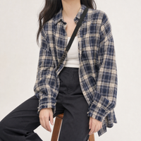 Wylam Plaid Overshirt - Navy Blue Plaid