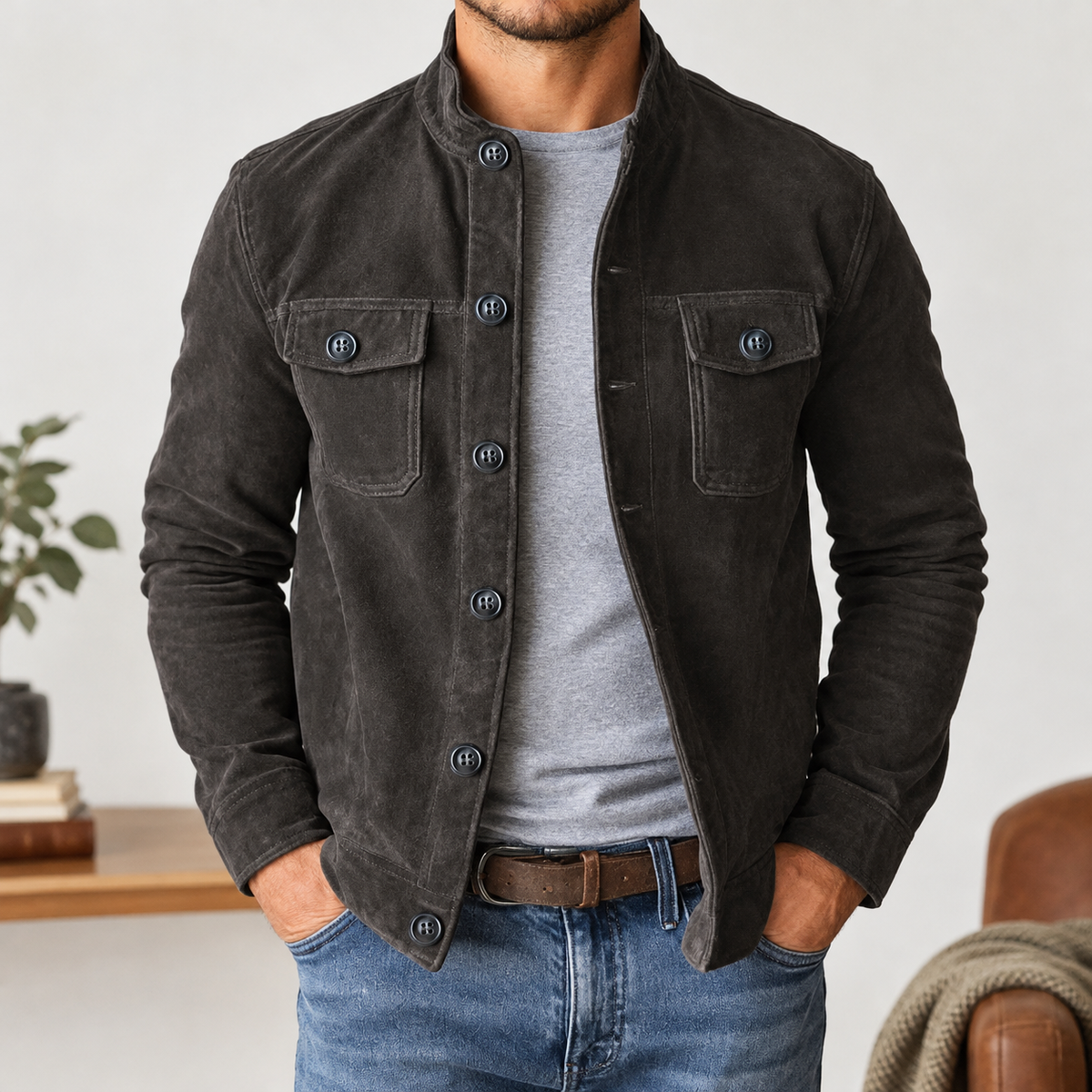 Arrathorne Stand Collar Jacket - Graphite