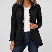 Winsford Floral Ruffle Jacket - Black