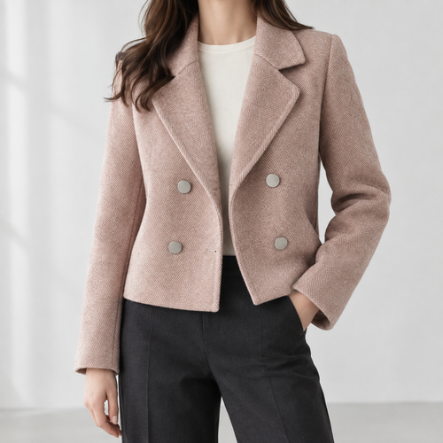 Amelie Double Breasted Jacket - Taro