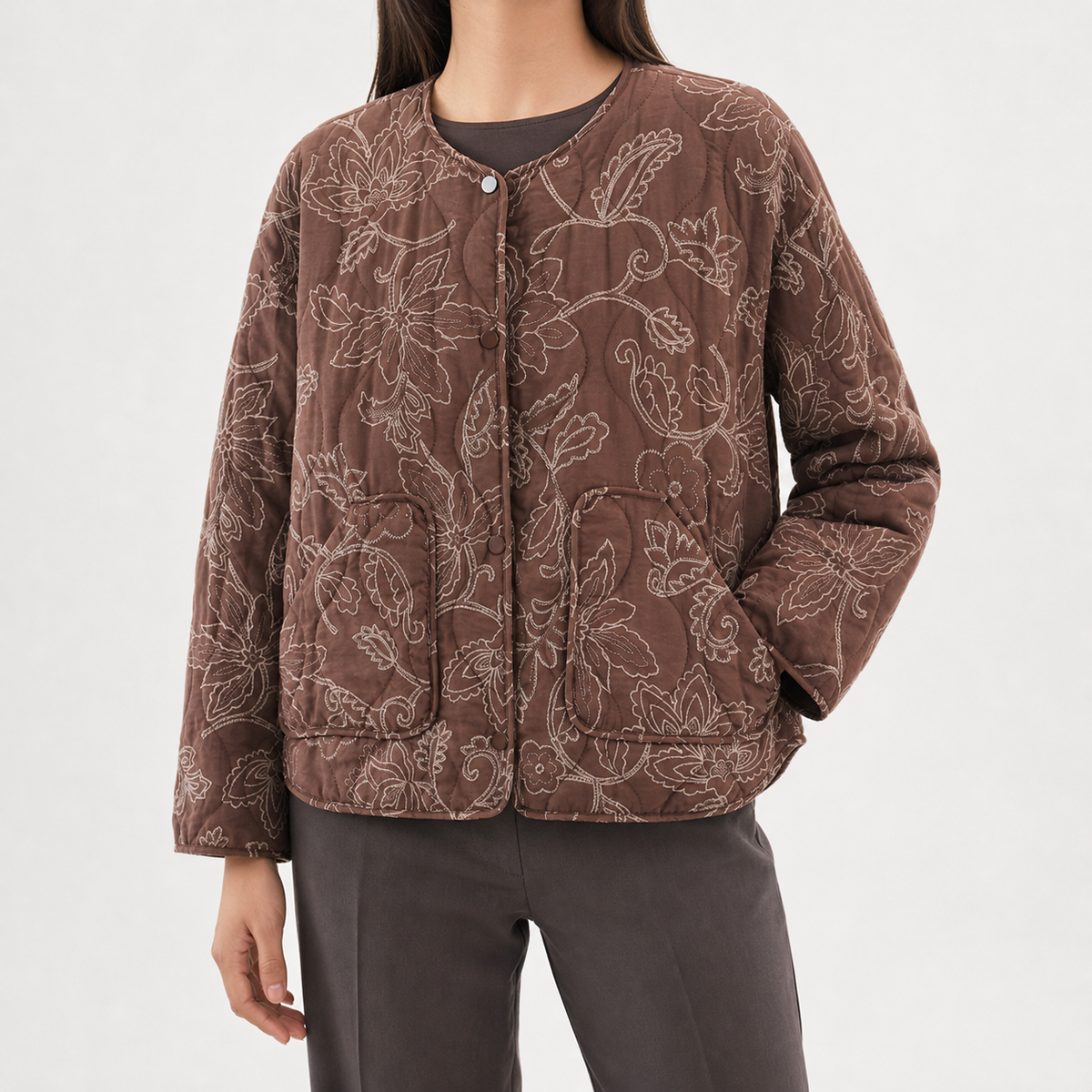 Paxford Embroidered Jacket - Brown