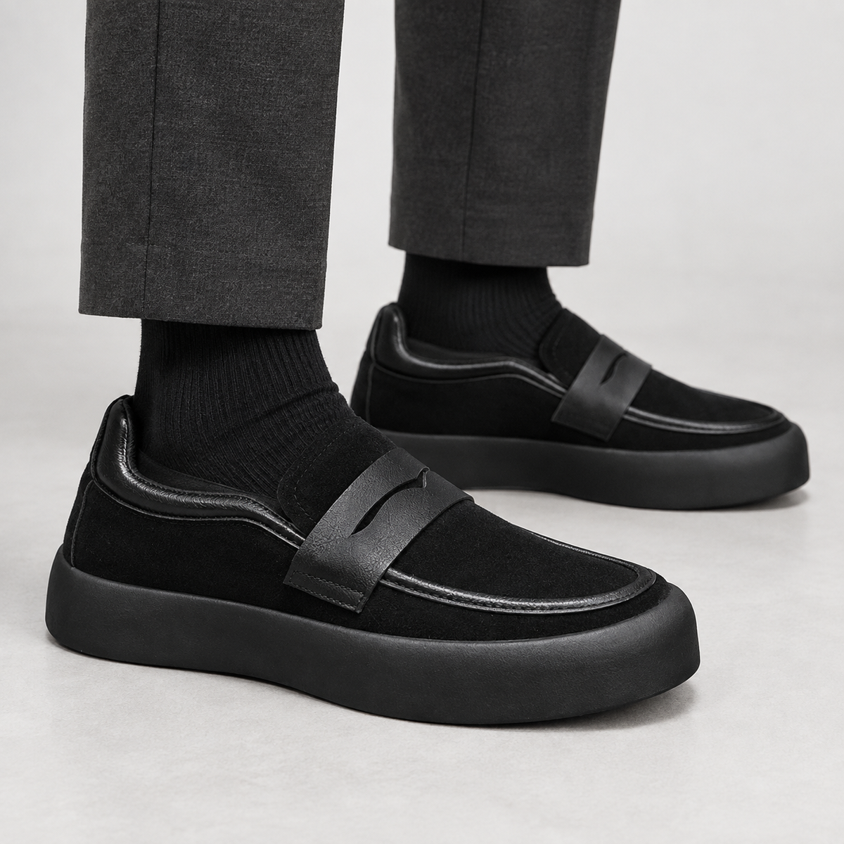 Matteo Platform Loafers - Black