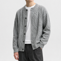 Boyton Cable Knit Cardigan - Gray