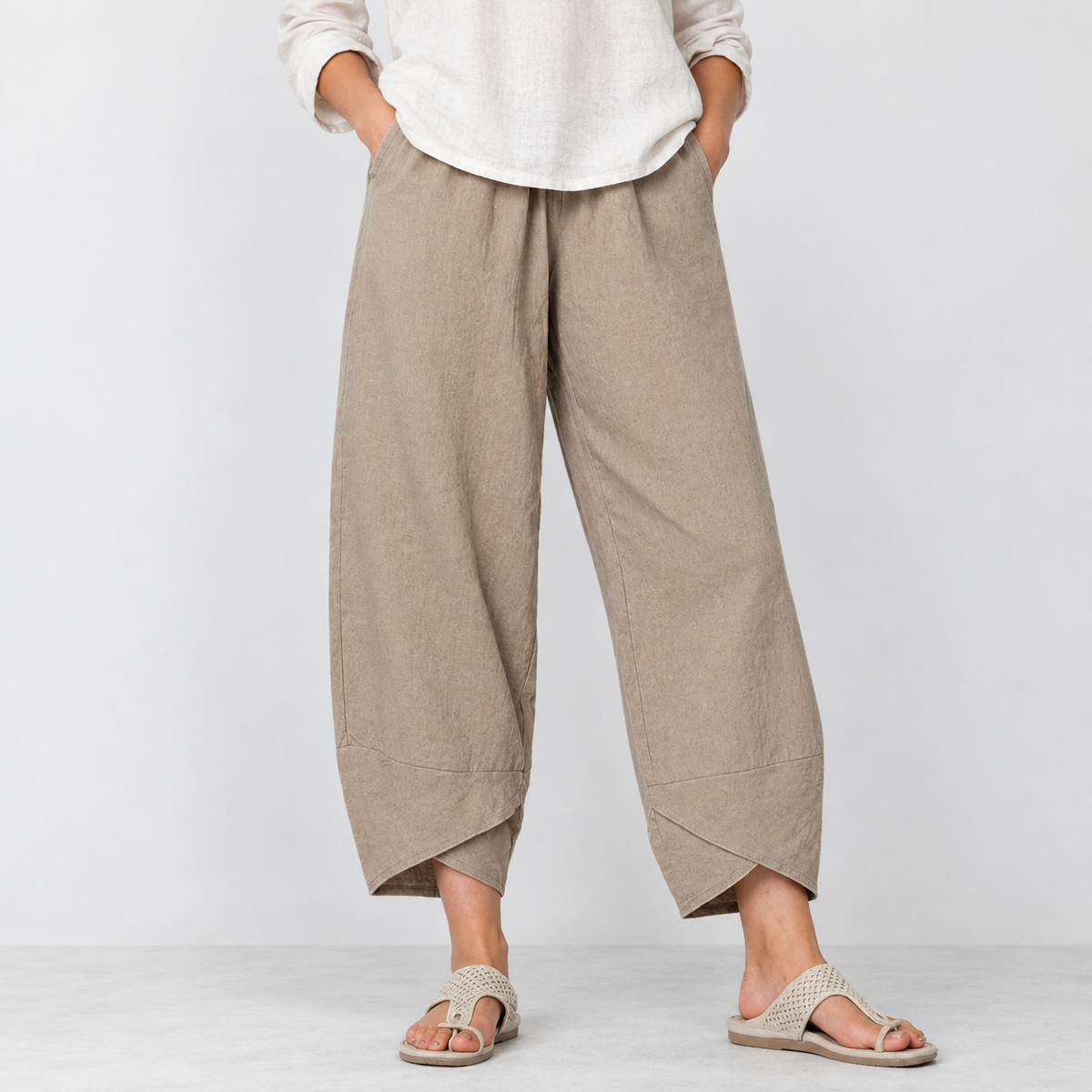 Lavenham Tulip Hem Pants - Khaki