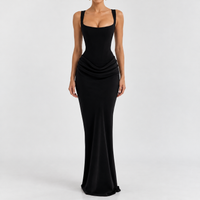 Brackenthwaite Ruched Corset Dress - Black