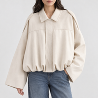 Brendon Suede Bomber Jacket - Off White