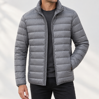 Cawsand Down Jacket - Light Gray Stand Collar