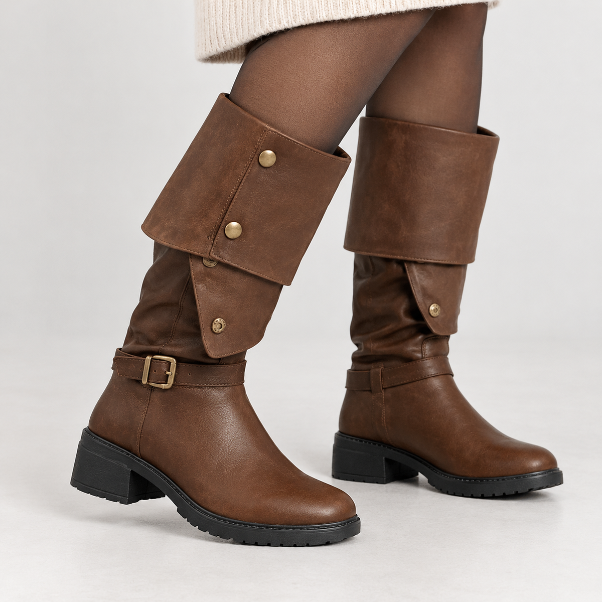Notton Foldover Riding Boots - Brown