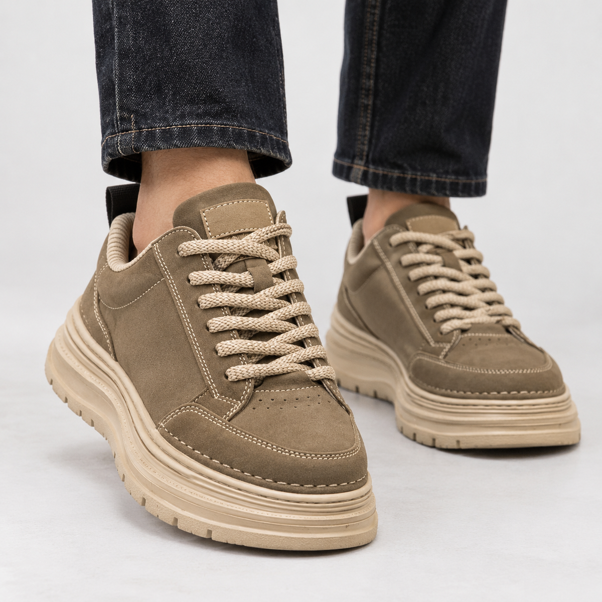 Doddington Platform Sneakers - Khaki