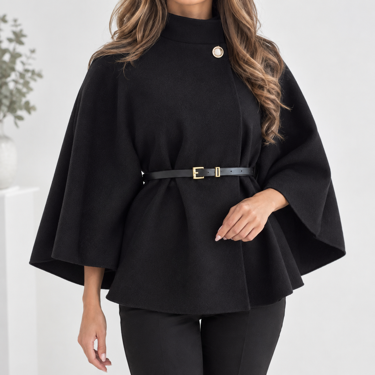 Witheridge Belted Cape Jacket - Black