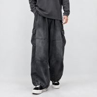 Aislaby Wide Leg Pants - Black Gray
