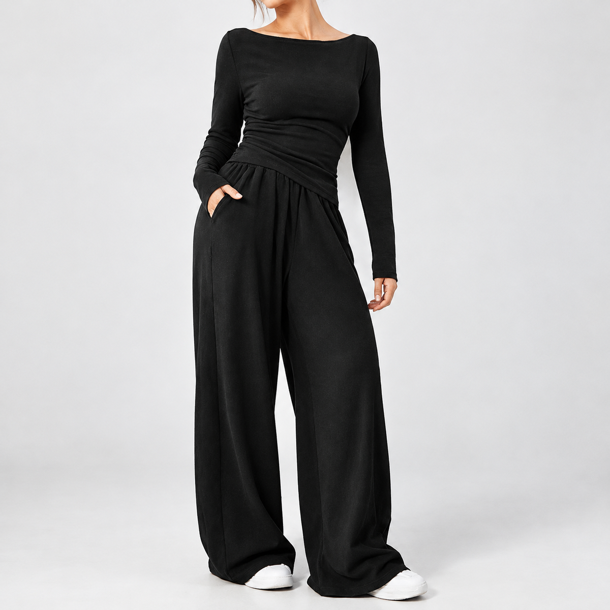 Whitfield Wide-Leg Set - Black