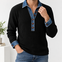 Marco Denim Collar Top - Black