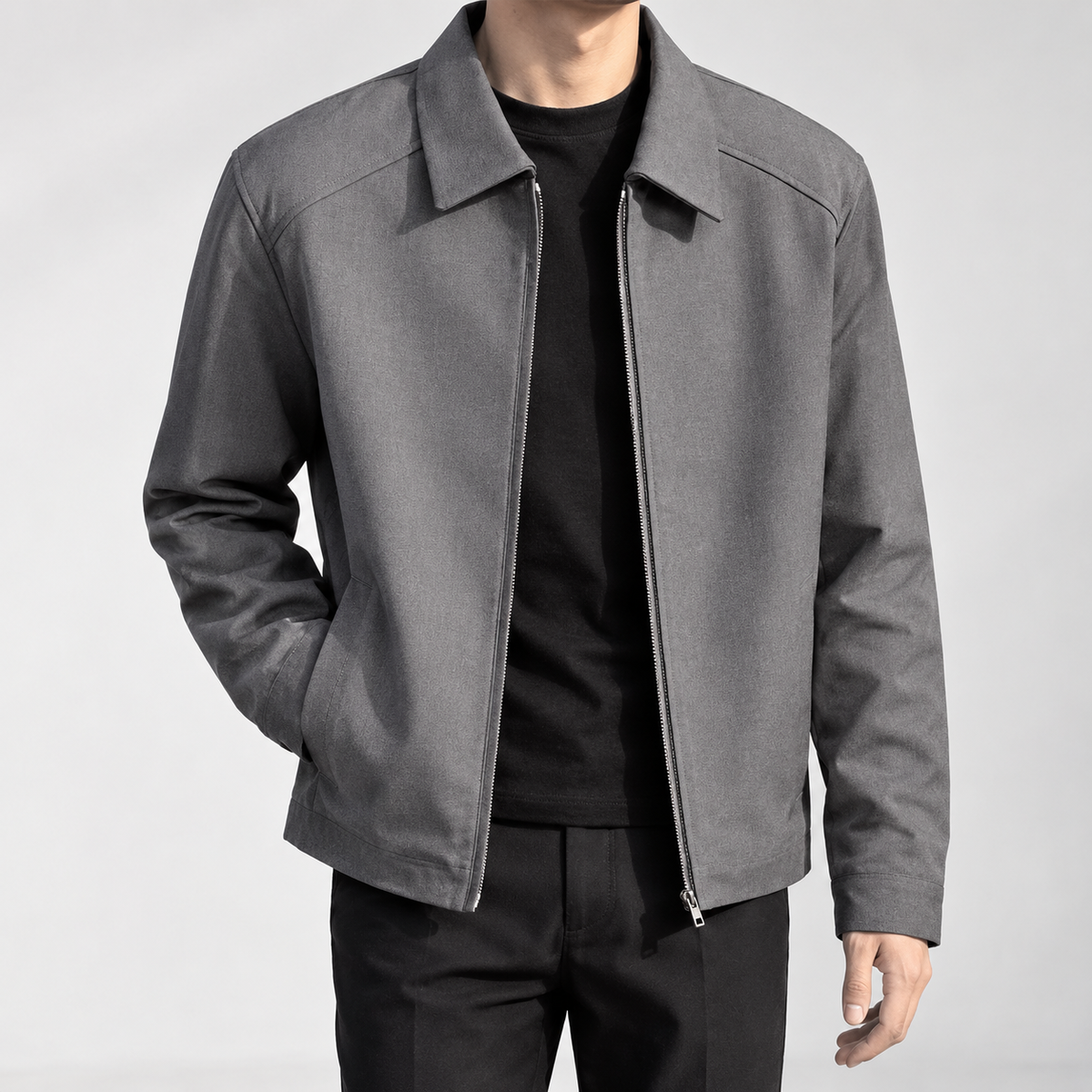 Lockton Collared Zip Jacket - Gray
