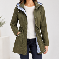 Geraldine Hooded Jacket - Olive Green