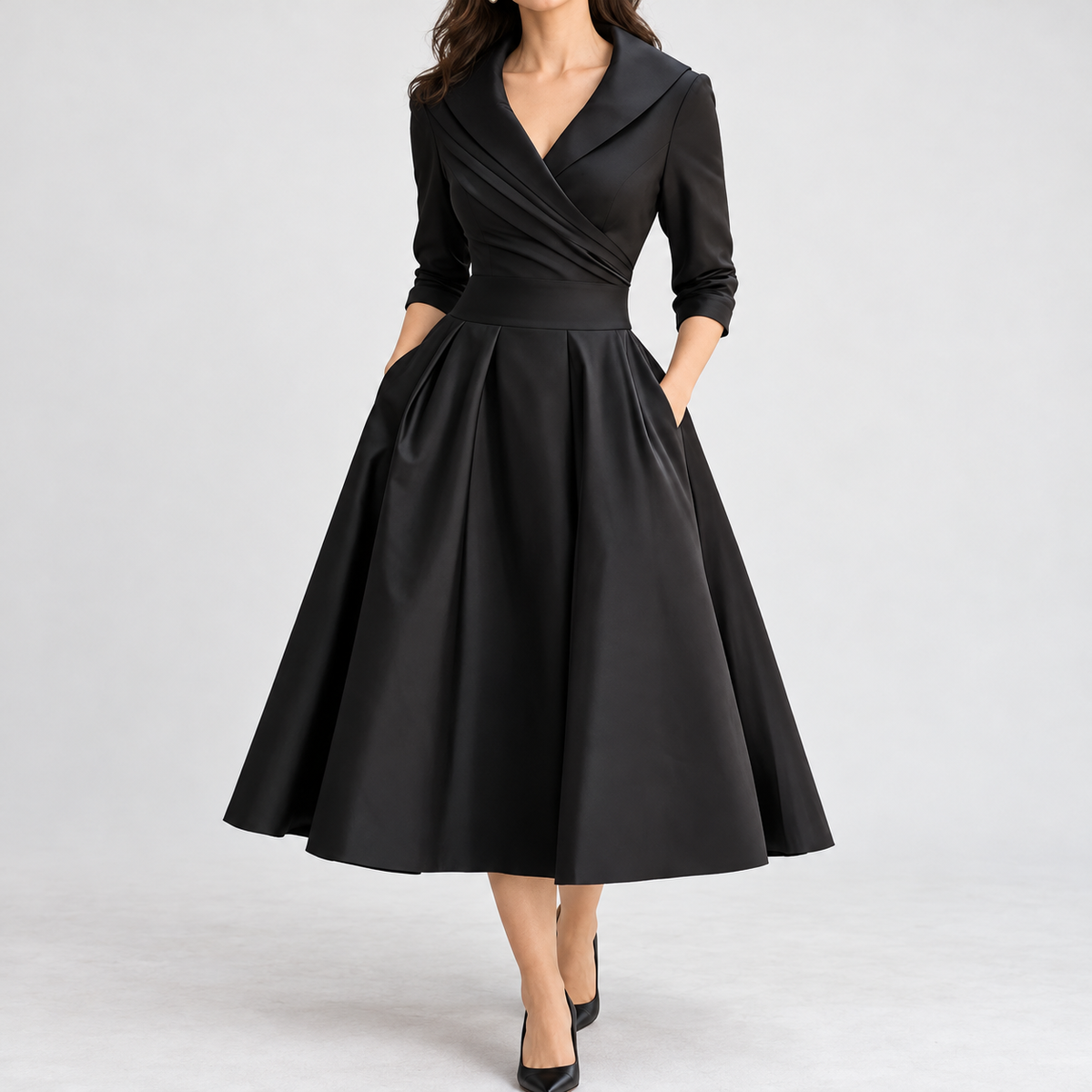 Denholm Fit And Flare Dress - Black
