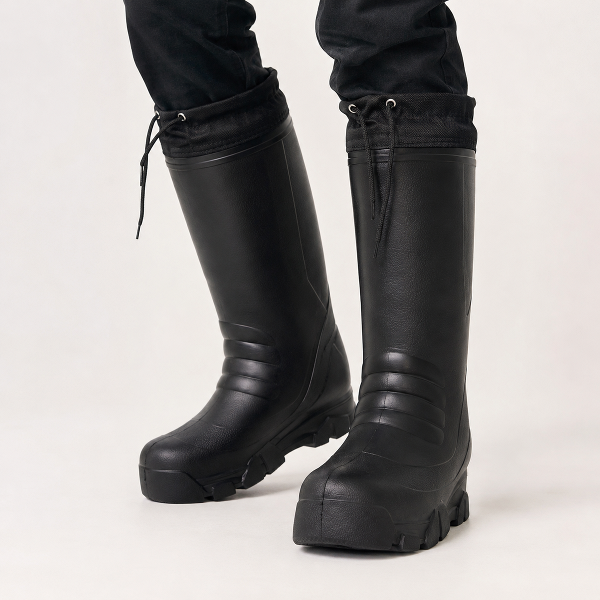 Efford Drawstring Rain Boots - Black