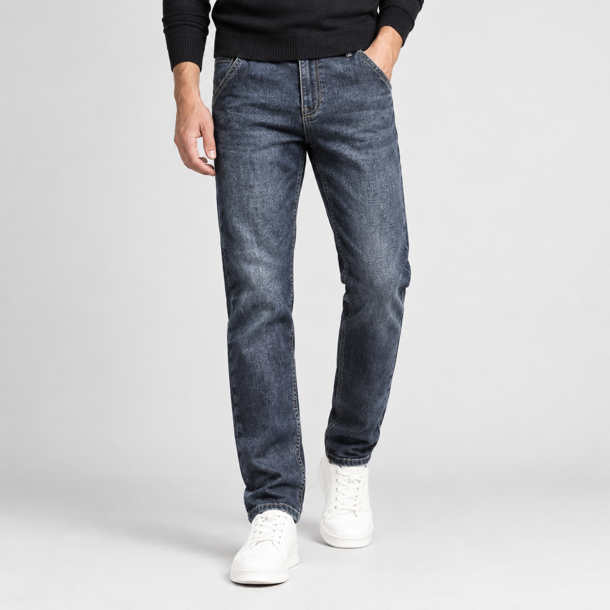 Branxholme Straight Leg Jeans - Black Gray Xk