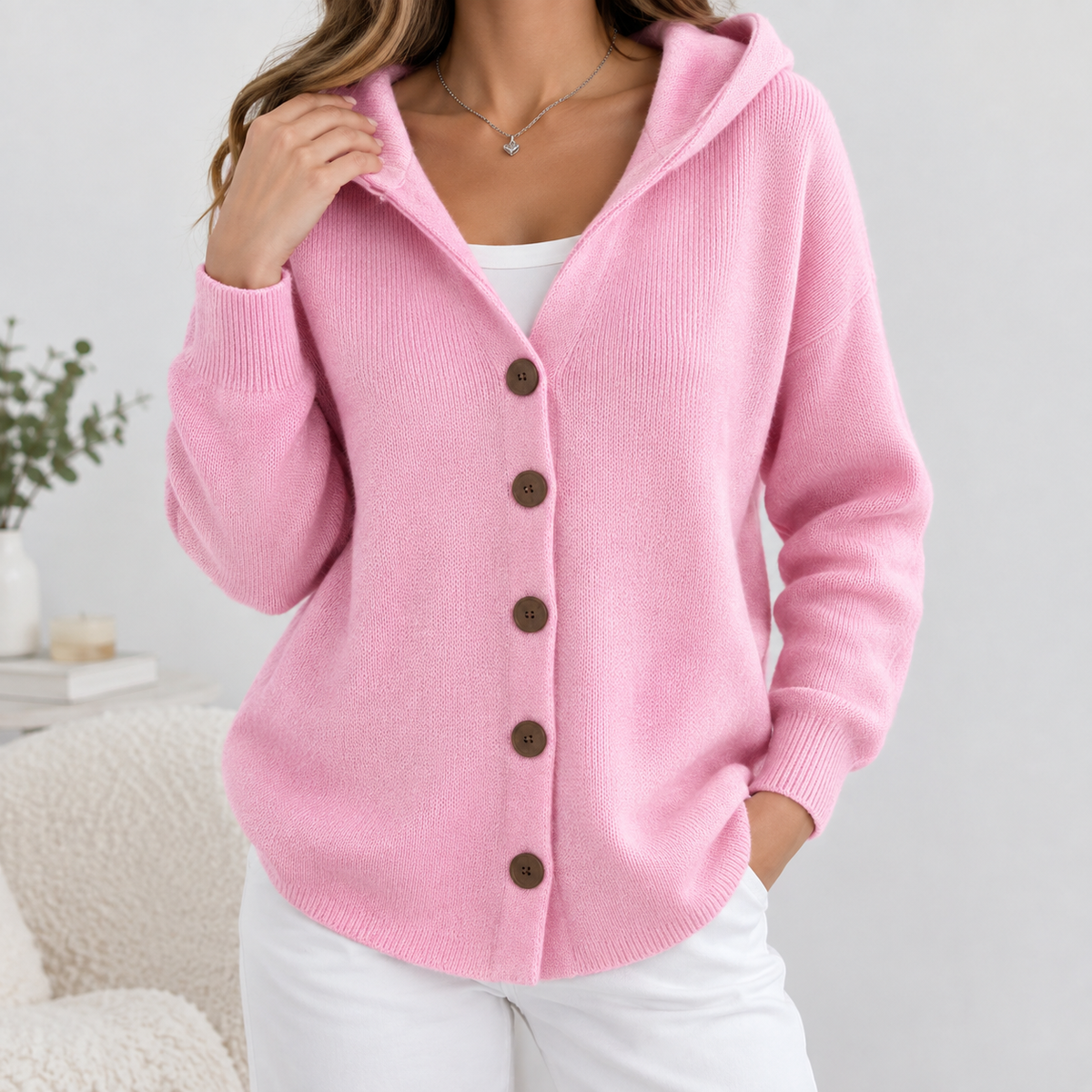 Willa Hooded Sweater - Pink
