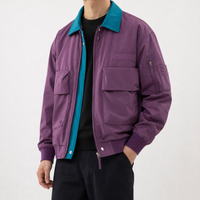 Carter Contrast Jacket - Grape Purple