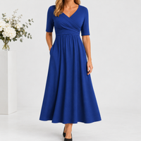 Holme Wrap Maxi Dress - Dark Blue