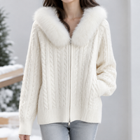 Mariansleigh Cable Knit Cardigan - White