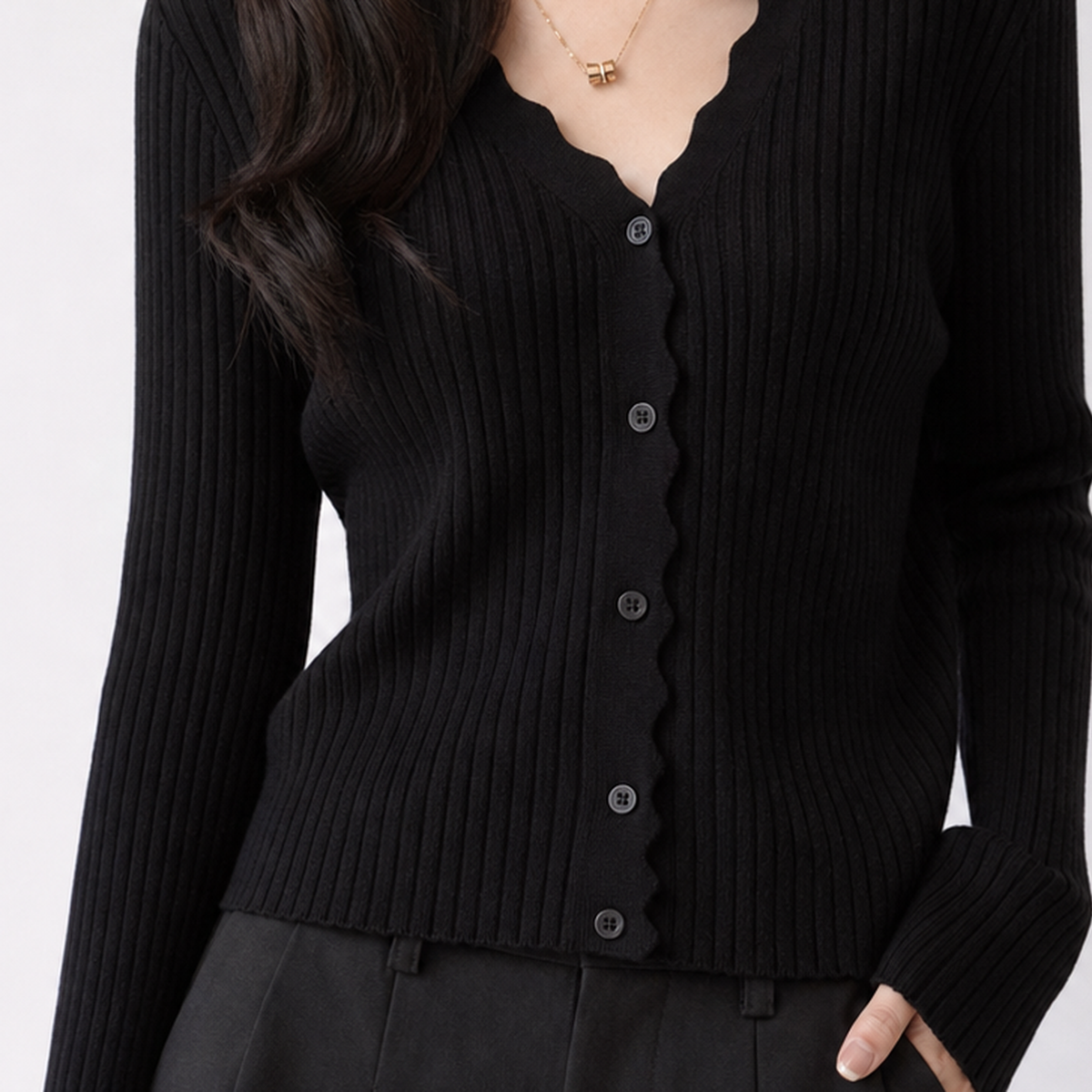 Eastnor Scallop Cardigan - Lead Product Detail
