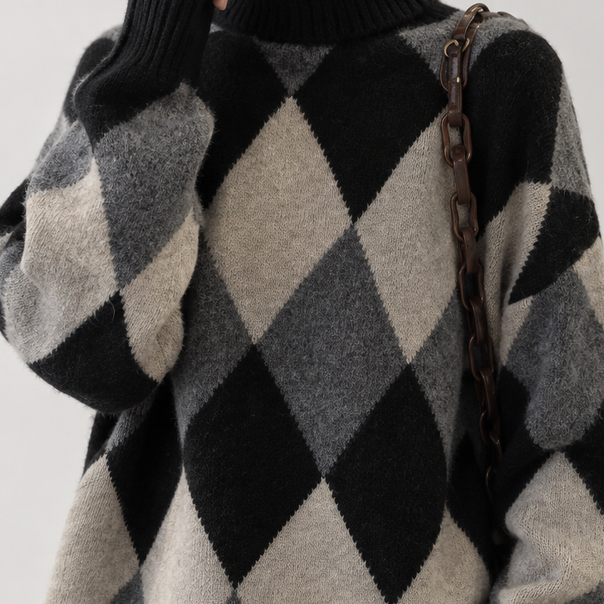 Dartmeet Argyle Turtleneck - Lead Product Detail